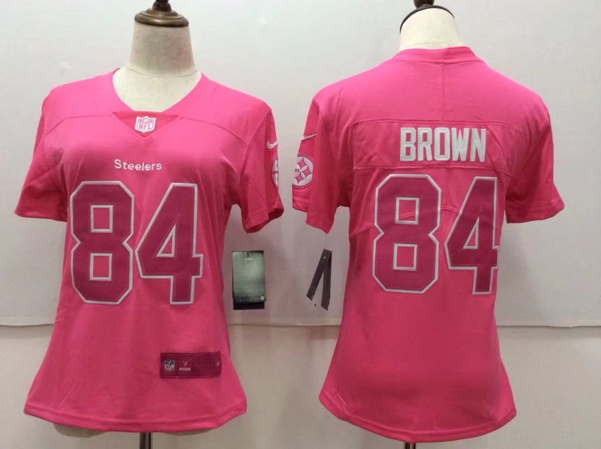 Women Pittsburgh Steelers #84 Brown pink Nike Vapor Untouchable Limited NFL Jerseys->->Women Jersey